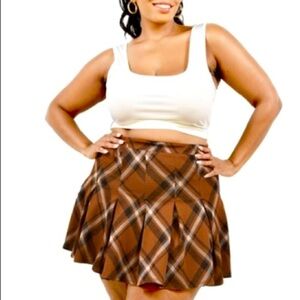 PLUS Size Plaid Mini Skirt